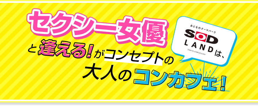 SOD LANDは「セクシー女優と逢える！」がコンセプトの大人のコンカフェ！
